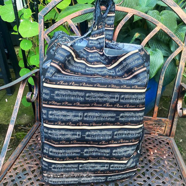 XXL-Einkaufstasche, Schopper mit Muisknoten. Stoff-Unikate handmade in Germany