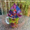 A-geschenkset bestehend aus Stoffdeckchen und Porzellanbecher. Stoff-Unikate handmade in Germany