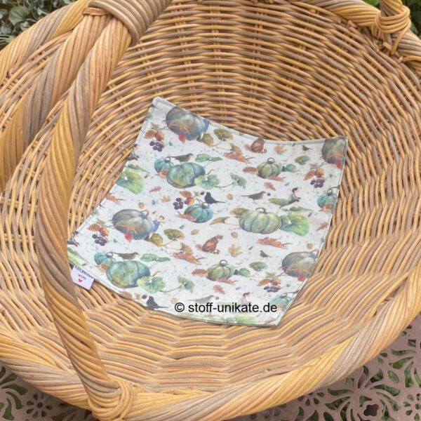 Platzdeckchen, Stoffdeckchen mit Kürbis- und Katzenmotiven. Genäht aus hochwertigen Baumwollstoffen. Stoff-Unikate handmade in Germany