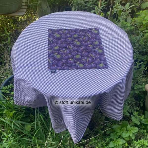 Kleines Brotkorbdeckchen mit Feigenmotiven. Stoff-Unikate handmade in germany