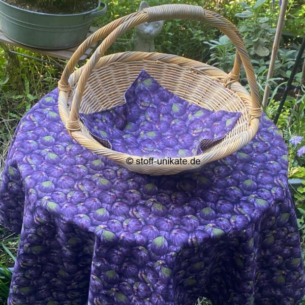Mitteldecke oder Brotkorbdeckchen mit Feigenmotiven zur Auswahl. Stoff-Unikate handmade in Germany