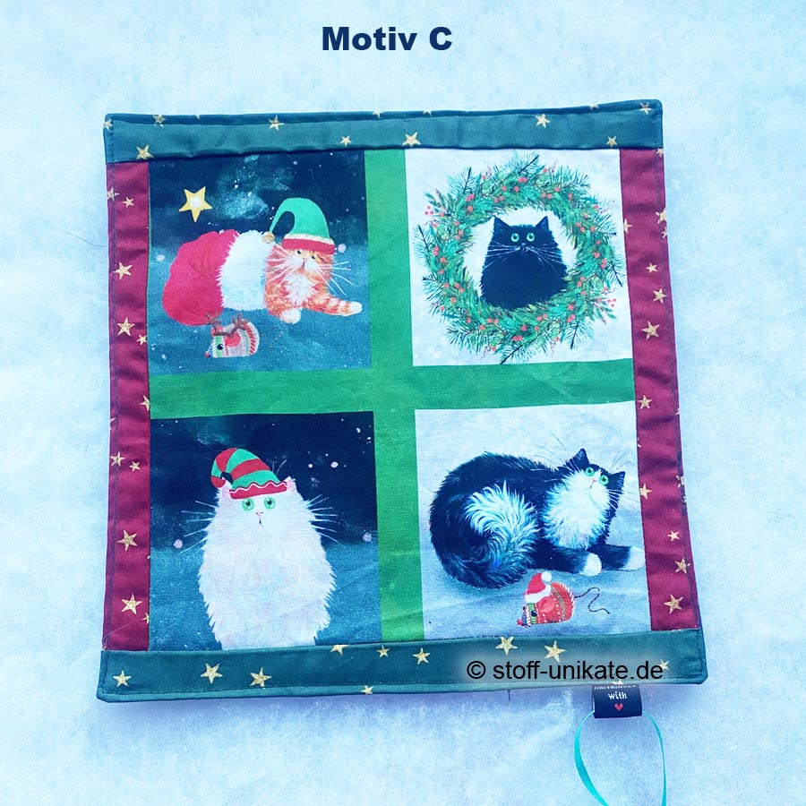 C_Stoffdeckchen mit Katzenmotiven. Stoff-Unikate handmade in germany