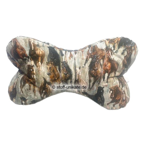 Leseknochen mit Running Horses. Wilden Pferden. Stoff-Unikate handmade in germany