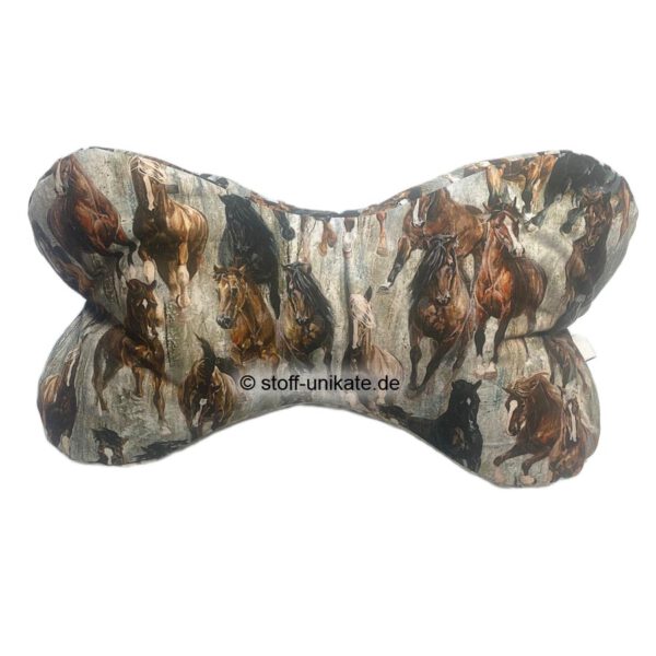 Leseknochen mit wilden Mustangs. Stoff-Unikate handmade in germany