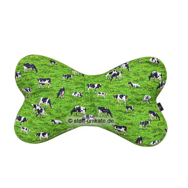 Leseknochen mit Kühen auf der grünen Wiese. Stoff-Unikate handmade in Germany