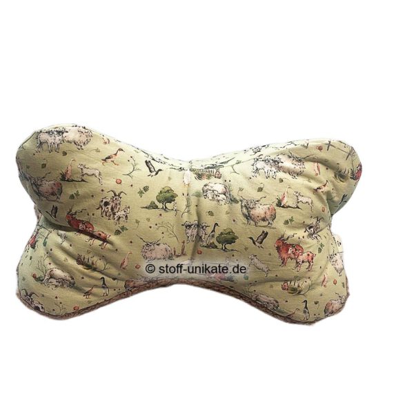 Leseknochen mit Ziegen von acufactum. Stoff-Unikate handmade in Germany