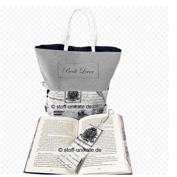 Büchertasche und Lesezeichen für Book Lovers. Stoff-Unikate handmade in Germany