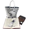 Büchertasche book lovers mit Raben und Schrift. Stoff-Unikate handmade in Germany