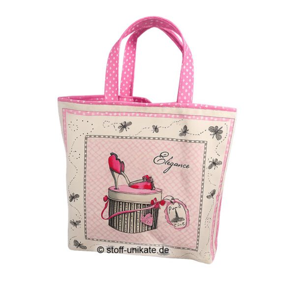 Büchertasche mit Beautymotiven. Stoff-Unikate handmade in Germany