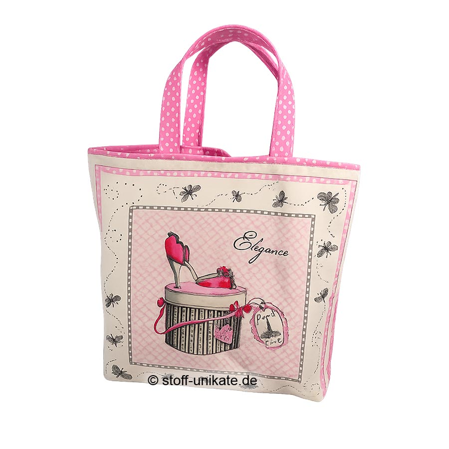 Büchertasche mit Beautymotiven. Stoff-Unikate handmade in Germany