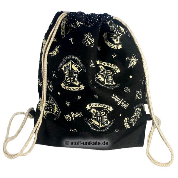 Turnbeutel für Kinder mit Harry-Potter-Motiv Hogwarts. Stoff-Unikate handmade in germany