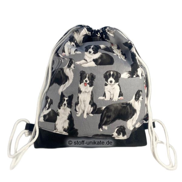 Turnbeutel für Kinder mit Border Collies. Stoff-Unikate handmade in germany