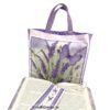 Buchtasche mit Lesezeichen und Lavendelmotiven. Stoff-Unikate handmade in germany
