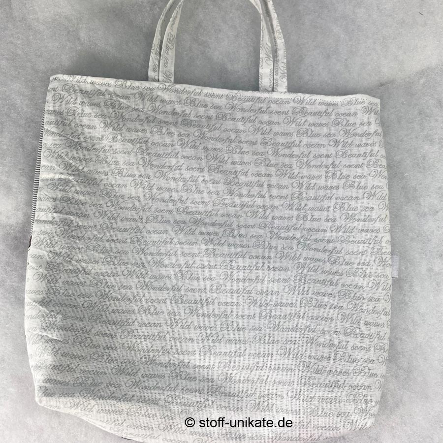 Book-Bag mit Schriftzügen. genäht aus Baumwollstoffen. Stoff-Unikate handmade in Germany