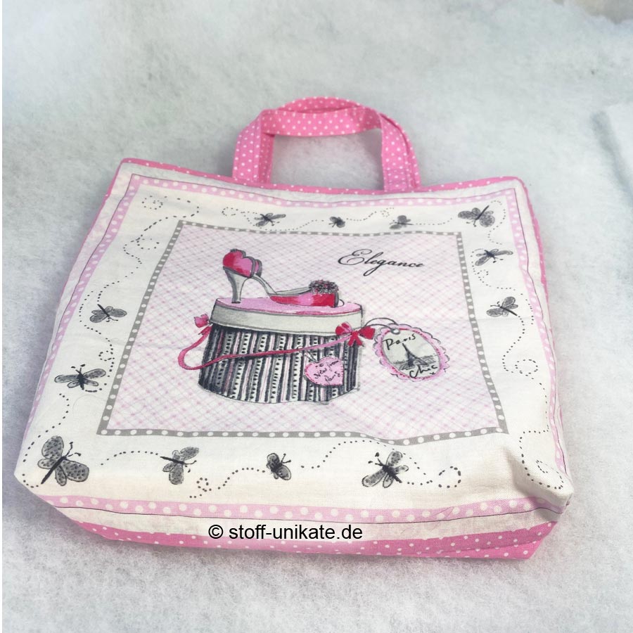 Büchertasche, Book Bag mit Beauty-Motiven genäht aus reiner Baumwolle. Stoff-Unikate handmade in Germany