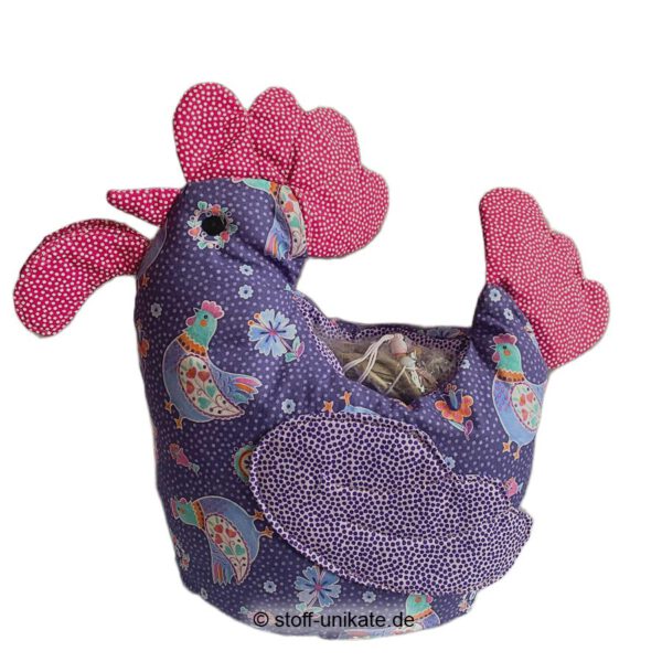 Eierhuhn, Eierwärmer in Huhnform. Stoff-Unikate handmade in Germany