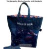 Vorderseite Büchertasche mit Henkeln Wings of Ash. Stoff-Unkate handmade in germany