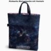 Rückseite der Büchertasche Wings of Ash. Stoff-Unikate handmade in Germany