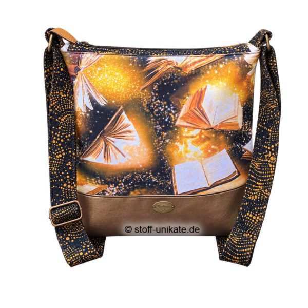 Schultertasche, Tablet-Tasche, Book-Bag Seitenzauber. Stoff-unikate handmade in Germany