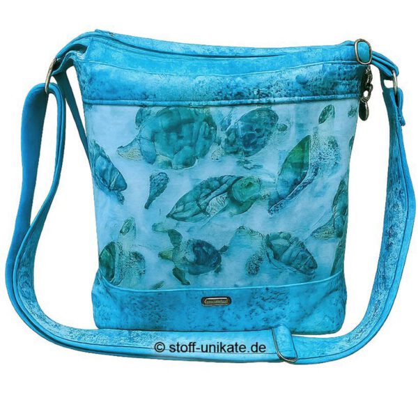 Schultertasche, Tablet-Tasche mit Turtles. Stoff-Unikate handmade in germany