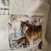 Detailansicht mit Wölfen im Winter zum Deko-Kissen. Stoff-Unikate handmade in Germany