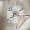 Tischdecke mit Wolfspfoten und Wolfsmotiven im Winterwald. Stoff-Unikate handmade in germany