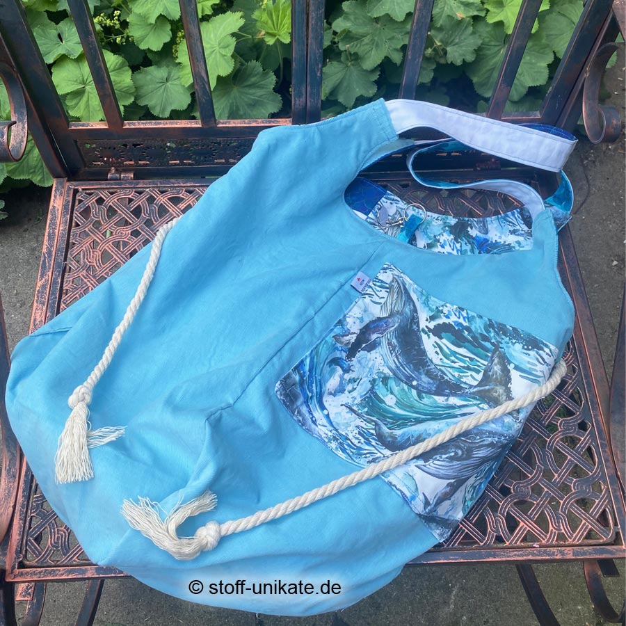 Inneneinstecktasche mit Walmotiv. Stoff-Unikate handmade in Germany