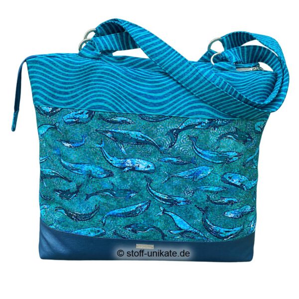 Shopper mit Wal-Motiven. Stoff-Unikate handmade in germany