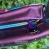 Reißverschlusszipper mit bunter Katze in Regenbogenfarben. Stoff-Unikate handmade in germany