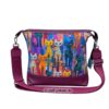 Rückseite der Tablet-Tasche mit bunten Katzen. Stoff-Unikate handmade in Germany