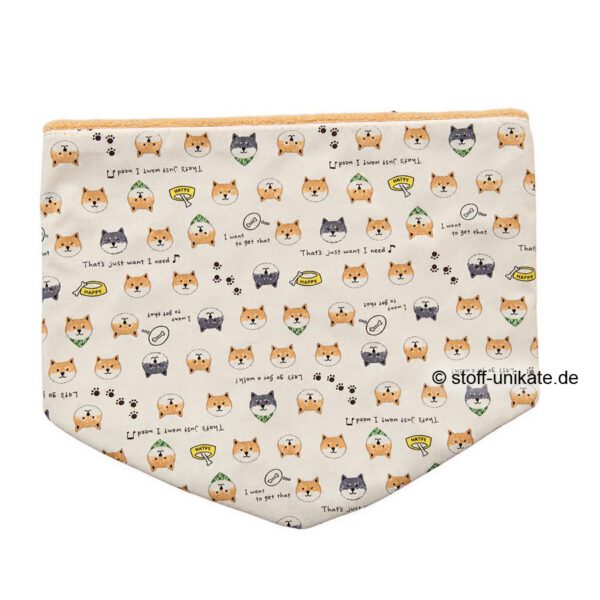 halstuch-loop und wendeloop mit shiba-inu-hunden. Stoff-unikate handmade in Germany
