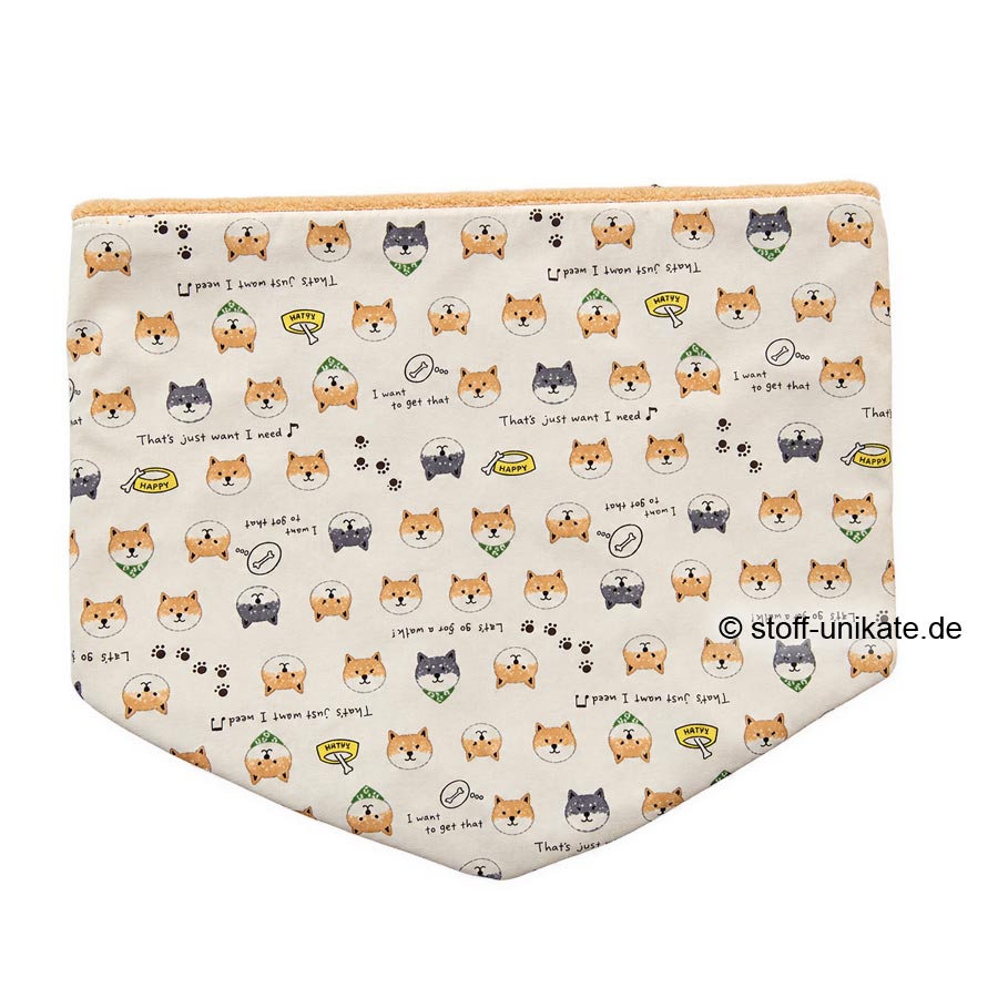 halstuch-loop und wendeloop mit shiba-inu-hunden. Stoff-unikate handmade in Germany
