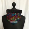 Halstuch-Loop aus Stoff mit Wellness-Fleece und bunter Katzenschrift. Stoff-Unikate handmade in Germany