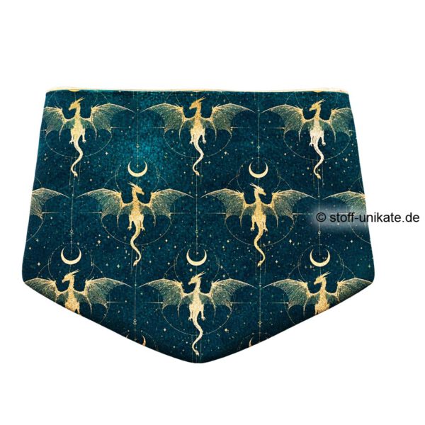 halstuch-loop, wendeloop aus baumwolle mit Fleece und Monddrachenmotiven. Stoff-Unikate handmade in Germany