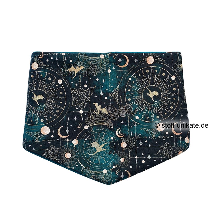 Halstuch-Loop, Wendeloop mit fliegenden Drachenmotiven aus Baumwollstoff und Fleece. Stoff-Unikate handmade in Germany