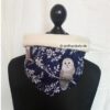 Halstuch-Loop aus Stoff mit Fleece in dunkelblau mit Eulenmotiven. Stoff-Unikate handmade in germany