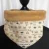 halstuch-loop und wendeloop mit shiba-inu-hundemotiven in beigetönen. Stoff-unikate handmade in germany