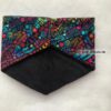 Halstuch-Loop mit bunter Katzenschrift und Wellness-Fleece. Stoff-unikate handmade in Germany